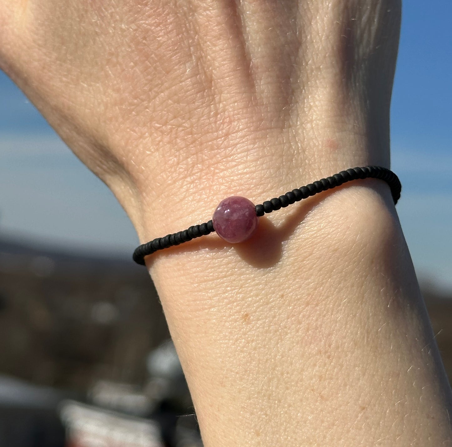 Pink Tourmaline Gemstone Bracelet